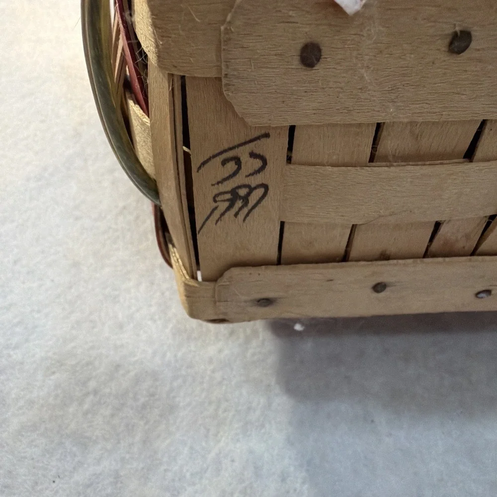 1997 VTG Longaberger Woven 20th‎ Century Large Basket With Light Kit Flag 24